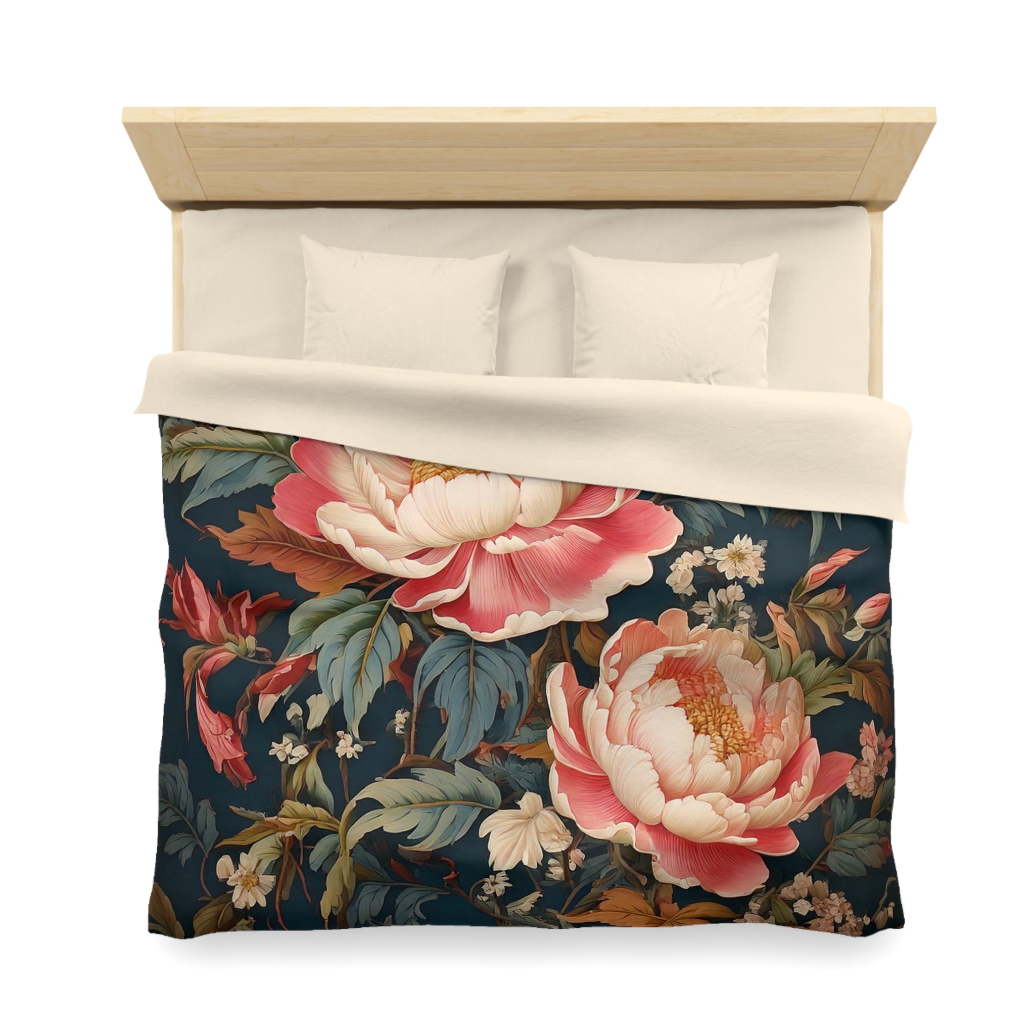 botanical  flowers, Microfiber Duvet Cover