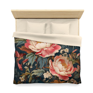 botanical  flowers, Microfiber Duvet Cover