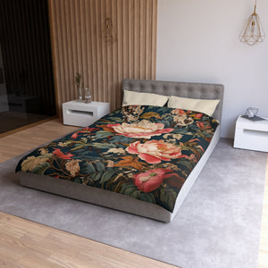 botanical  flowers, Microfiber Duvet Cover