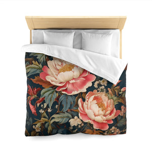 botanical  flowers, Microfiber Duvet Cover