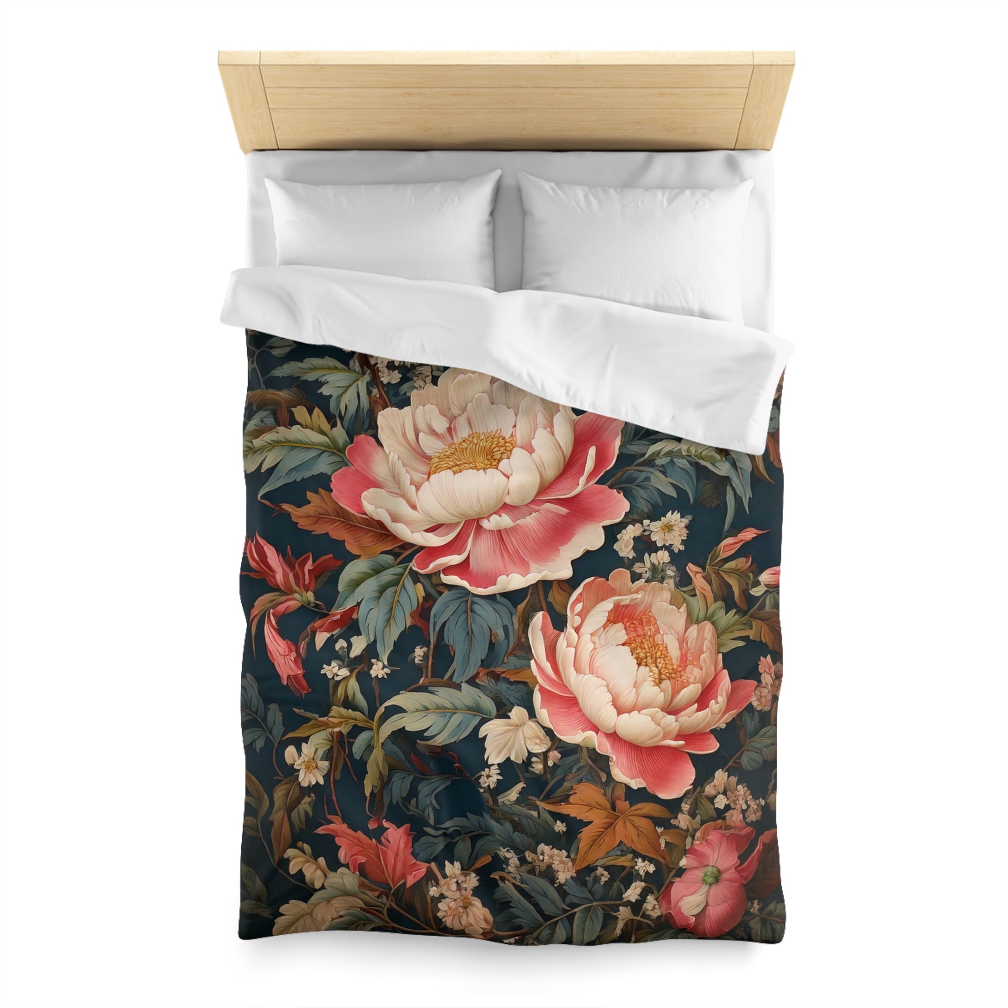 botanical  flowers, Microfiber Duvet Cover