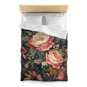 botanical  flowers, Microfiber Duvet Cover