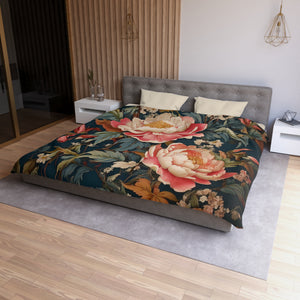 botanical  flowers, Microfiber Duvet Cover
