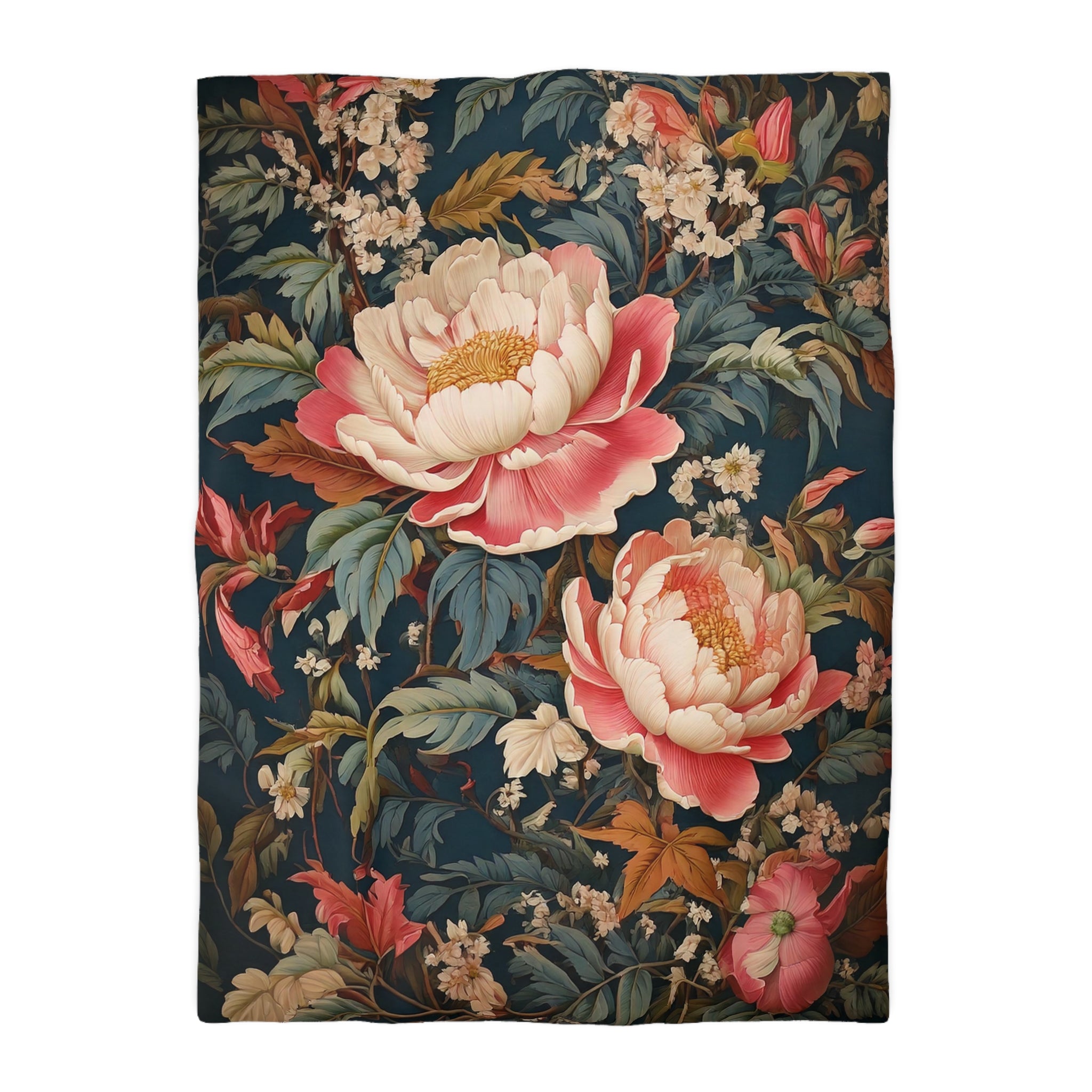 botanical  flowers, Microfiber Duvet Cover