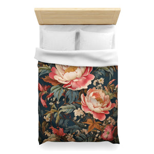 botanical  flowers, Microfiber Duvet Cover