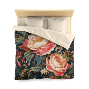 botanical  flowers, Microfiber Duvet Cover