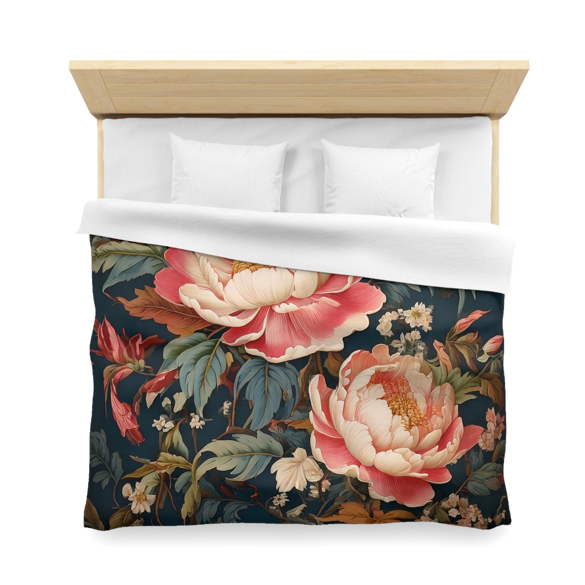 botanical  flowers, Microfiber Duvet Cover