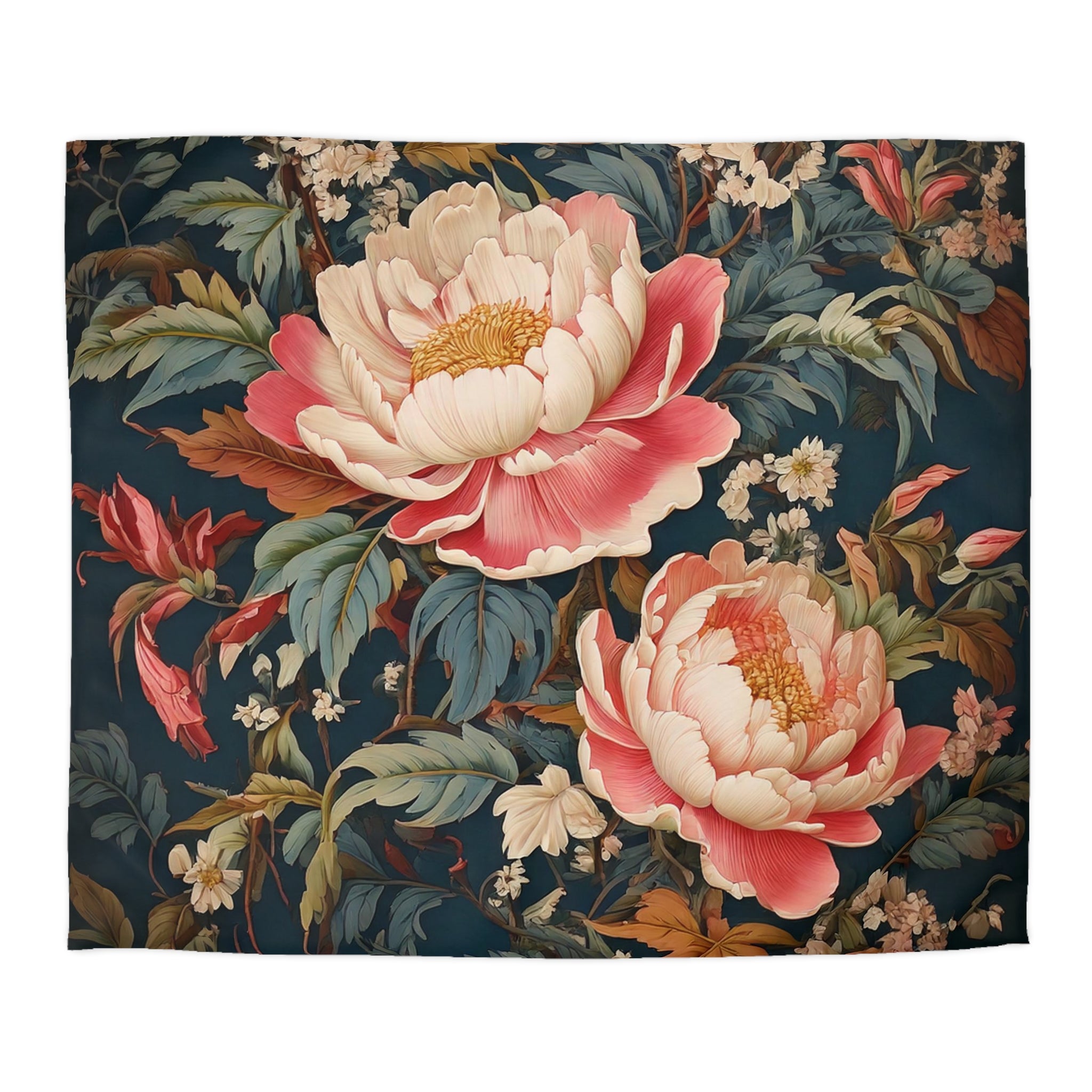 botanical  flowers, Microfiber Duvet Cover