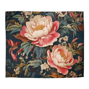 botanical  flowers, Microfiber Duvet Cover
