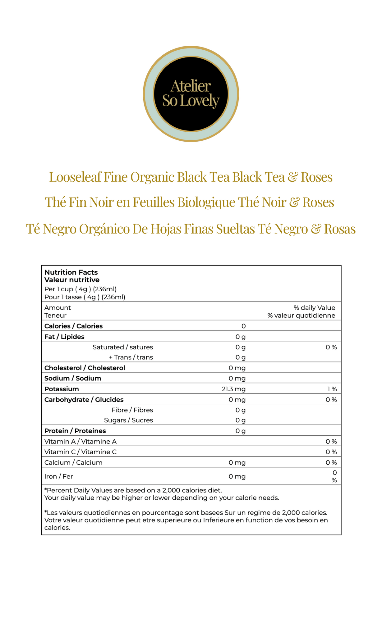 BLACK TEA AN ROSES NUTRITION