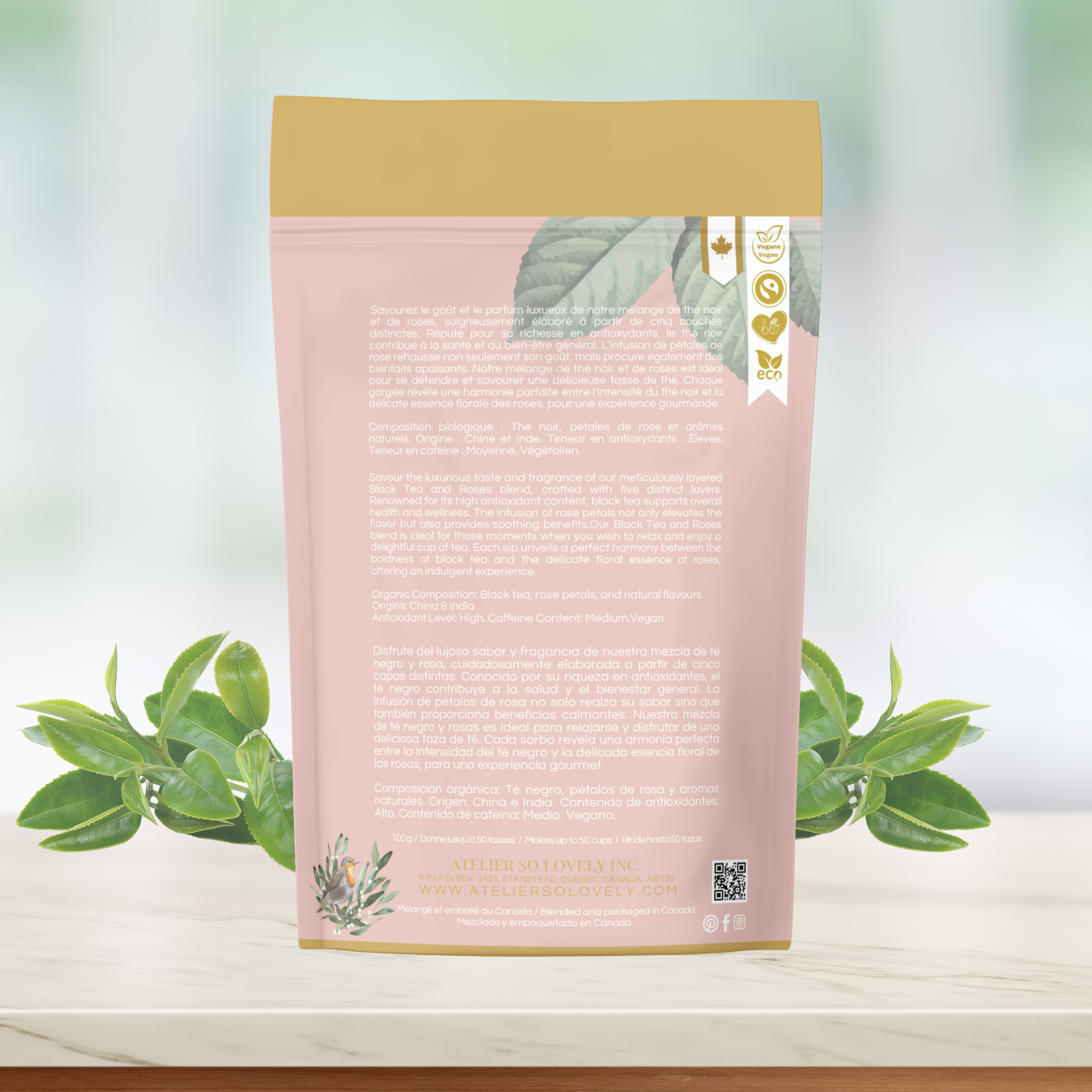 Chinese black tea with rose