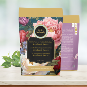 Sencha tea with natural cherry essence and rose petals – low caffeine, high antioxidants-Atelier So Lovely